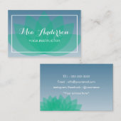 はすの花の青緑はBussinesカードをリラックスします 名刺 (正面/裏面)