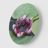 はすの花のBudhaの円形の(大きい)柱時計 ラージ壁時計 (傾斜)