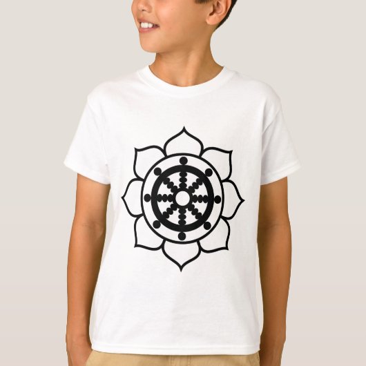 はすの花のDharmaの車輪 Tシャツ (正面)