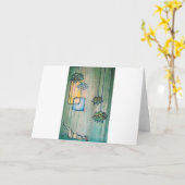 はすの花を持つ妊婦 カード (黄色い花)