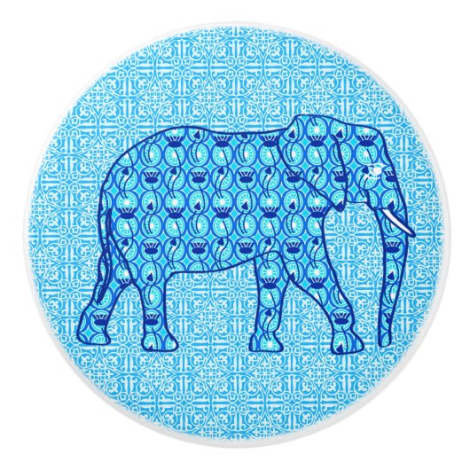 はすの花象-ターコイズ セラミックノブ (正面)