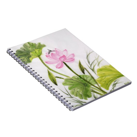 はすの花2の水彩画の絵画 ノートブック (右側)