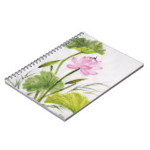 はすの花2の水彩画の絵画 ノートブック (左側)