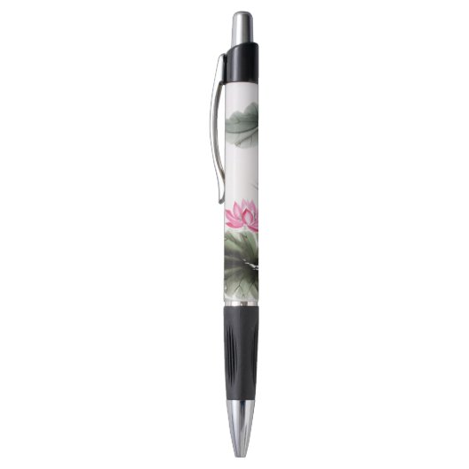 はすの花2の水彩画の絵画 ボールペン (トップ(縦))