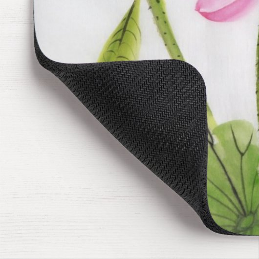 はすの花2の水彩画の絵画 マウスパッド (コーナー)