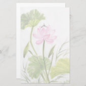 はすの花2の水彩画の絵画 便箋 (正面/裏面)