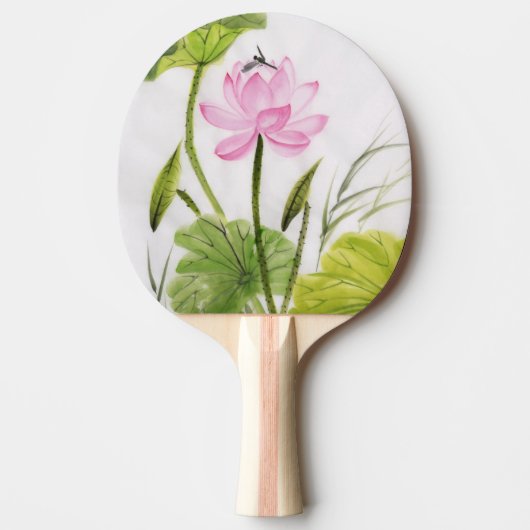 はすの花2の水彩画の絵画 卓球ラケット (正面)