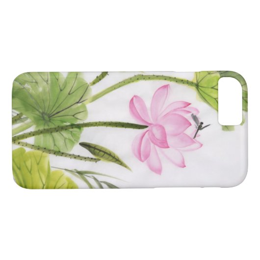 はすの花2の水彩画の絵画 Case-Mate iPhoneケース (裏面(横))