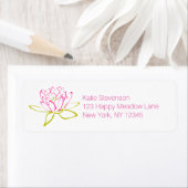 はすの花/スイレンのイラストレーション ラベル (インサイチュ)