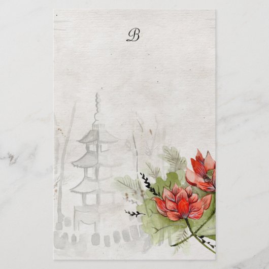 はすの花 便箋 (正面)