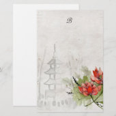 はすの花 便箋 (正面/裏面)