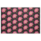 はすの花Omの生地blk ファブリック (ファットクウォーター)