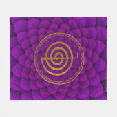 はすの金ゴールドのChoku Reiの記号 フリースブランケット (正面(横))