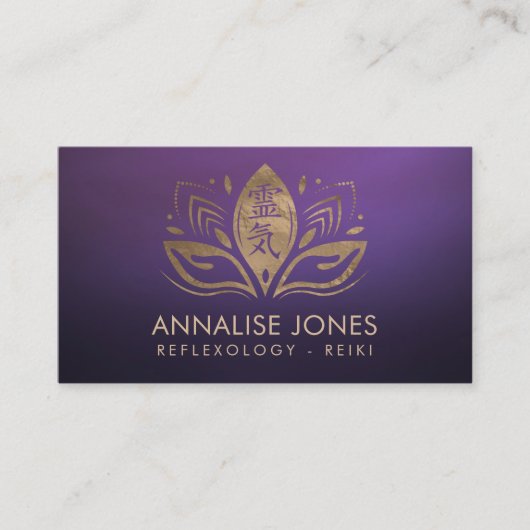 はすの霊気の治療の記号そして手 名刺 (正面)