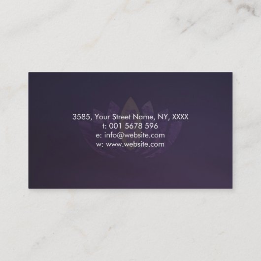 はすの霊気の治療の記号の紫色の金ゴールド 名刺 (裏面)