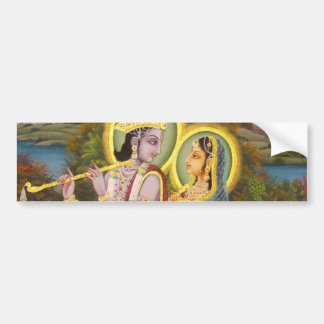 はすのKrishnaそしてRadha バンパーステッカー
