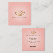 はすヨガのインストラクターのピンクの正方形の名刺 スクエア名刺 (正面/裏面)
