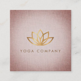 はすヨガのインストラクターのブラウンの正方形の名刺 スクエア名刺