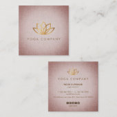 はすヨガのインストラクターのブラウンの正方形の名刺 スクエア名刺 (正面/裏面)