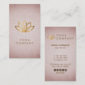 はすヨガのインストラクターのブラウンの縦の名刺 名刺 (正面/裏面)