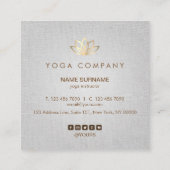 はすヨガのインストラクターの灰色の正方形の名刺 スクエア名刺 (裏面)