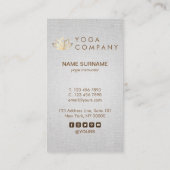 はすヨガのインストラクターの灰色の縦の名刺 名刺 (裏面)