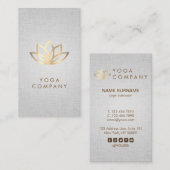 はすヨガのインストラクターの灰色の縦の名刺 名刺 (正面/裏面)