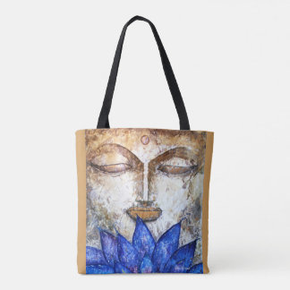 はす仏の水彩画の芸術のトート トートバッグ