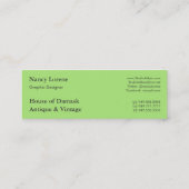 はす新しい: 青緑場面 スキニー名刺 (裏面)