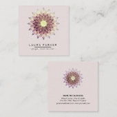 はす曼荼羅のペンキのヨガのインストラクターのホリスティック スクエア名刺 (正面/裏面)