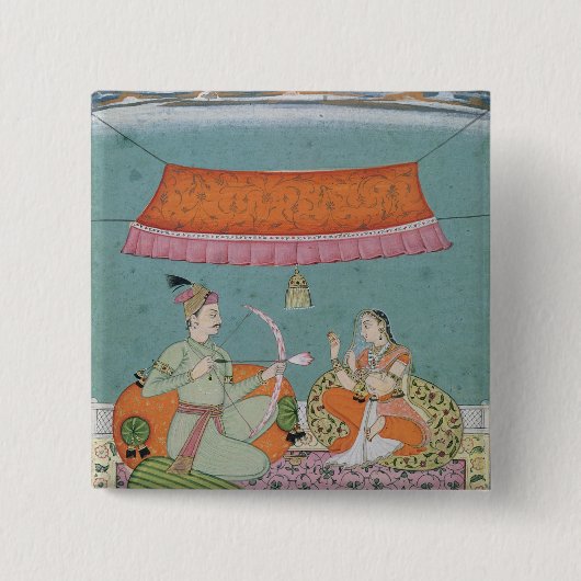 はす矢、Bilaspur、c.1750 缶バッジ (正面)