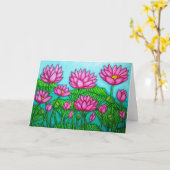 はす至福の庭の挨拶 カード (黄色い花)