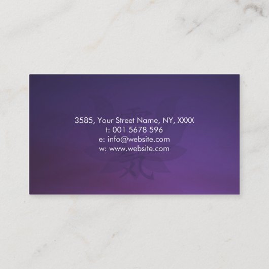 はす花びらの金ゴールドの霊気の治療の記号 名刺 (裏面)