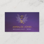 はす花びらの金ゴールドの霊気の治療の記号 名刺 (正面)