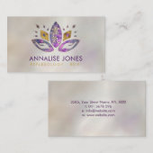 はす螢石および金ゴールドの霊気記号そして手 名刺 (正面/裏面)