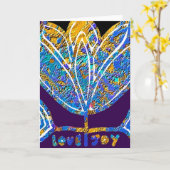 はす-愛および喜び カード (黄色い花)