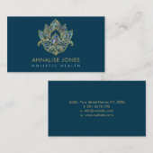 はす-飾られる大理石の宝石用原石および金ゴールド 名刺 (正面/裏面)