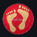 はだしのビーチバムサンダー_コーブ ダーツボード<br><div class="desc">裸足のビーチBum Beachcomber任意の背景色にあなたの名前に変更してパーソナライズする</div>