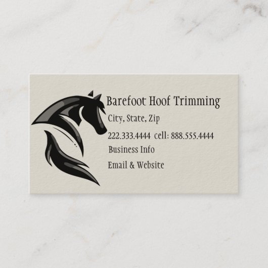 はだしのフーフトリミング白黒アート 名刺 (正面)