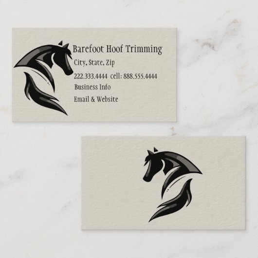 はだしのフーフトリミング白黒アート 名刺 (正面/裏面)