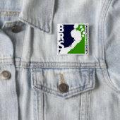 はだしのランナーSocの具象のロゴの白い足の正方形 缶バッジ (インサイチュ)