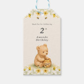 はちみつくまのフラワー　赤ちゃんの誕生日 ギフトタグ (正面)