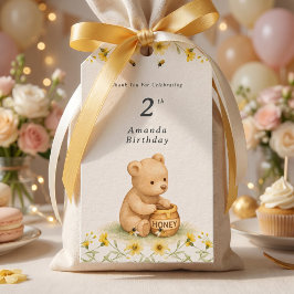 はちみつくまのフラワー　赤ちゃんの誕生日 ギフトタグ