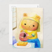 はちみつをそそぐくまさん シーズンポストカード (正面/裏面)