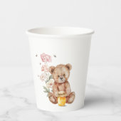 はちみつを食べながら紙杯 紙コップ (正面)