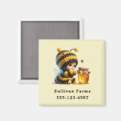 はちみつビジネスが大好きなビーの衣装を着たかわいい女の子|過去記事 マグネット (正面/裏面)