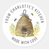 はちみつフードラベルとしてのハチミツバチの巣甘さ ラウンドシール (正面)