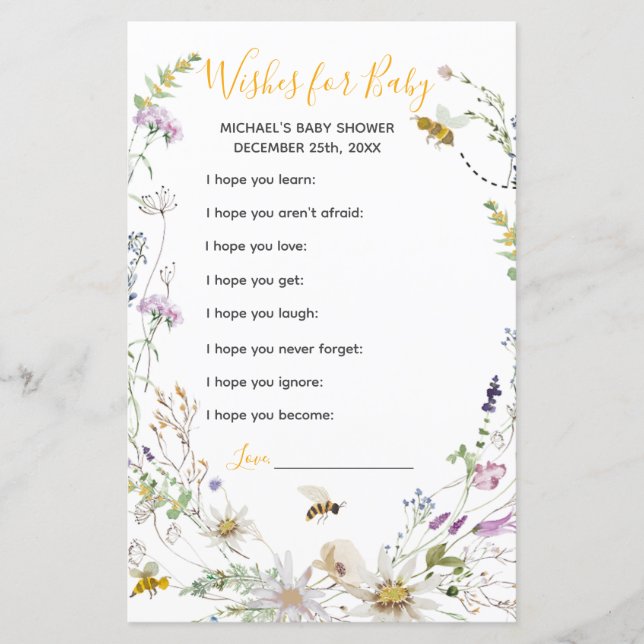 はちみつミツバチの小さな花がベビーを願う (正面)