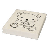 はちみつ壺のカラーリングページを持つかわいいクマ ラバースタンプ (スタンプ)