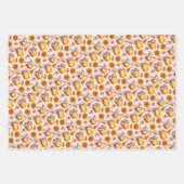 はちみつ壺ミツバチ包装紙フラットシートセット3 ラッピングペーパーシート (正面2)